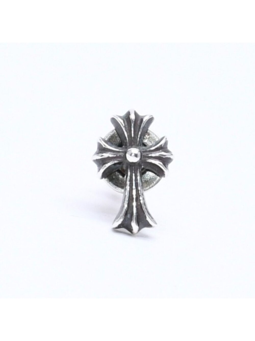 Chrome Hearts Single Earrings CH Crossfat Stud Silver 925 Sterling